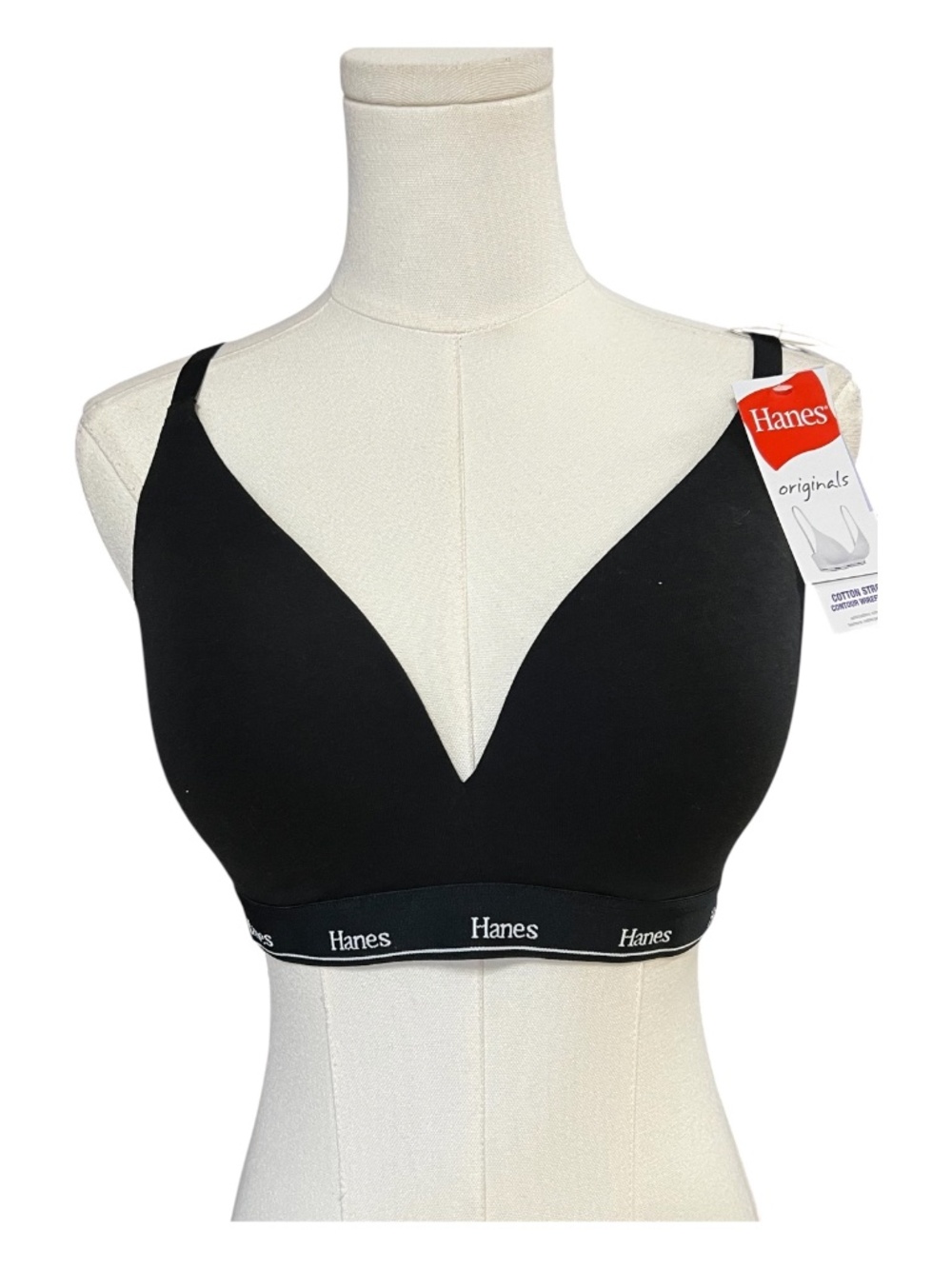 NWT Hanes Cotton Stretch Wire-Free Contour Bra | Size XL